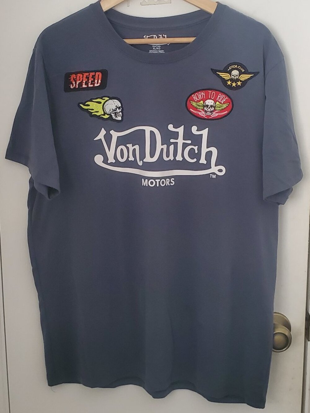 Von Dutch Motors Graphic T-Shirt With Patches Men's Size XL